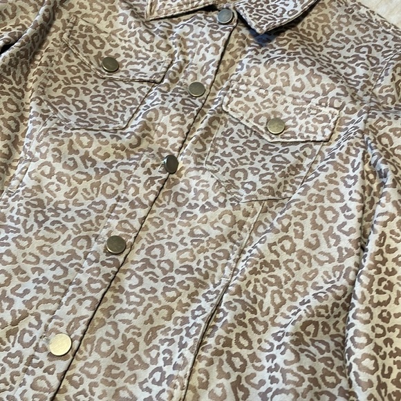 Animal Print Jacket Chicos Gray Cheetah Leopard Contemporary Edgy Glam Modern - Picture 8 of 16